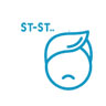 icon of a persons face with the letters ST-ST..