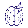 icon of a brain with a lightning bolt coming from it